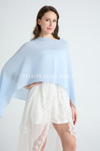 Plain Pleated Chiffon Poncho/Cover Up