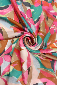 Colourful Painted Floral Print Square Scarf