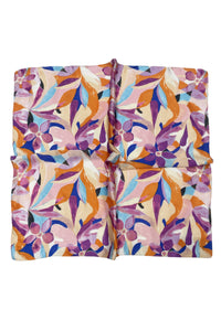 Colourful Painted Floral Print Square Scarf