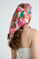 Colourful Painted Floral Print Square Scarf