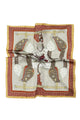 Horse & Carriage Equestrian Print Square Scarf