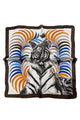 Tiger Face & Crown Print Square Scarf