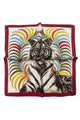 Tiger Face & Crown Print Square Scarf