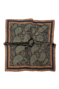 Ornate Paisley Print Square Scarf