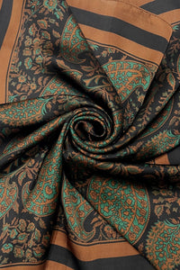 Ornate Paisley Print Square Scarf