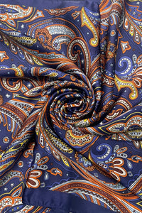 Swirl Paisley Print Small Square Scarf