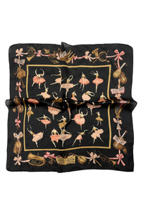 Cute Balllerina And Orchestra Print Square Scarf