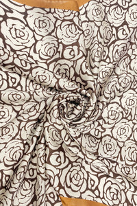 Detailed Rose Print Square Scarf