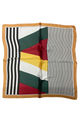 Stripe Colour Block Print Square Scarf