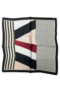 Stripe Colour Block Print Square Scarf