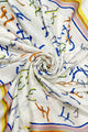 Letter 'F' Print Silk Scarf