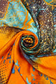 Vibrant Elk & Woodland Print Silk Scarf