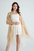 Metallic Thread Woven Tassel Scarf / Shawl
