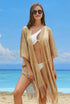 Metallic Thread Tassel Edge Kimono / Coverup
