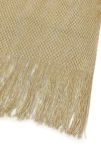 Metallic Thread Tassel Side Poncho / Coverup