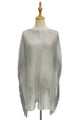 Metallic Thread Tassel Side Poncho / Coverup