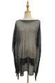 Metallic Thread Tassel Side Poncho / Coverup