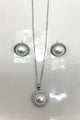 Elegant Pearl Stud Earring & Necklace Set - Silver