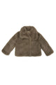 Oversized Lapel Faux Fur Sleeved Jacket