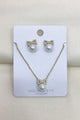 Pearl & Bow Stud Earring & Necklace Set