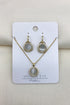 Elegant Pearl Hoop Drop Earring & Necklace Set - Gold