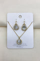 Elegant Pearl Hoop Drop Earring & Necklace Set - Gold