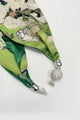 Art Floral Print Diamonte Magnetic Clasp Scarf