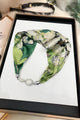 Art Floral Print Diamonte Magnetic Clasp Scarf