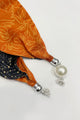 Reversible Tulip Floral Pearl Magnetic Clasp Scarf