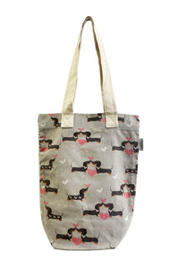 Sausage Dogs & Love Hearts Print Cotton Tote Bag (Pack Of 3)