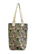 Scattered Skulls Print Cotton Tote Bag