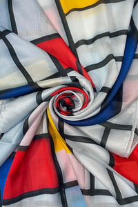 Mondrian Art Impressionist Print Silk Scarf