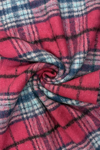 Silver Glitter Check Tassel Scarf