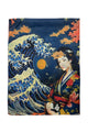 Japanese Great Wave and Lady Print Silk Scarf