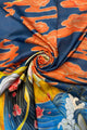 Japanese Luna Moon Print Silk Scarf