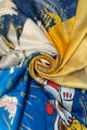 Japanese Lucky Cat & Rabbit Print Silk Scarf