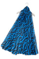 Vibrant Zebra Print Frayed Scarf
