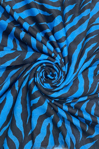 Vibrant Zebra Print Frayed Scarf