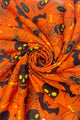 Spiders Skulls & Bats Halloween Print Frayed Scarf