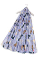 Wild Bunny Rabbit Print Frayed Scarf