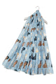 Wild Bunny Rabbit Print Frayed Scarf