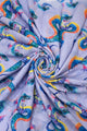 Japanese Dragon Print Frayed Scarf