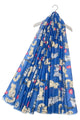 Cat Sketch Print Frayed Scarf