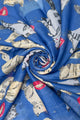 Cat Sketch Print Frayed Scarf