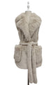 Faux Fur Long Gilet with Belt