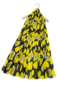 Lemon Fruit Print Frayed Scarf