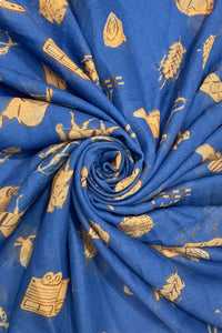 Equestrian Horse Print Frayed Scarf
