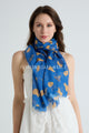 Equestrian Horse Print Frayed Scarf