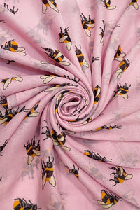 Bumble Bee Print Frayed Scarf