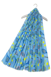 Wimbledon Tennis Print Frayed Scarf